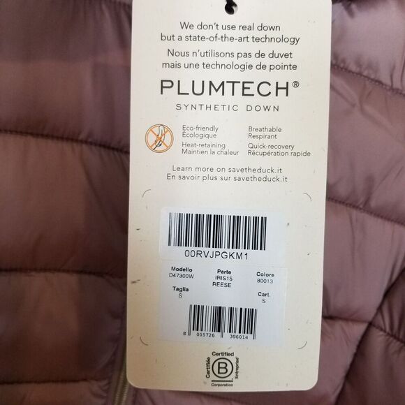 Save the Duck Women Reese Hooded Puffer Jacket Sz S Rose Insulated Zip Up Mid - Picture 8 of 11